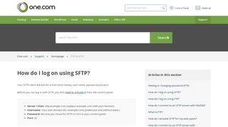 How do I log on using SFTP? – Support | One.com
