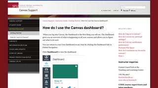 How do I use the Canvas dashboard? - Simon Fraser University