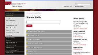 Student Guide - Canvas Support - Simon Fraser University