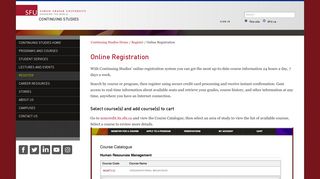 Online Registration - Continuing Studies - Simon Fraser University