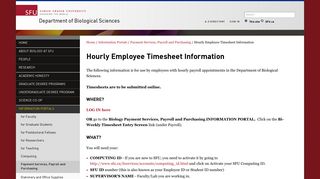 Hourly Employee Timesheet Information - Department of Biological ...
