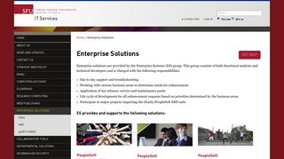 Enterprise Solutions - IT Services - Simon Fraser University