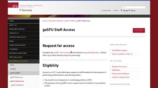 goSFU Access - IT Services - Simon Fraser University