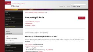 Computing ID FAQs - IT Services - Simon Fraser University