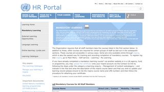 Mandatory Learning | HR Portal