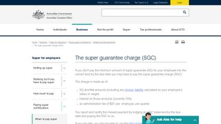 The super guarantee charge (SGC) | Australian Taxation Office