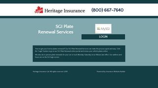 SGI Plate Renewal Services - Heritage Insurance
