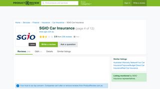 SGIO Car Insurance Reviews (page 4) - ProductReview.com.au