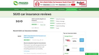 Customer reviews of SGIO car insurance - Mozo