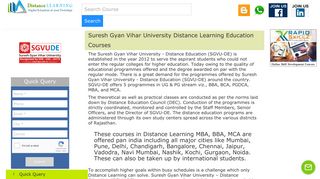 Suresh Gyan Vihar University Distance Learning Education Courses