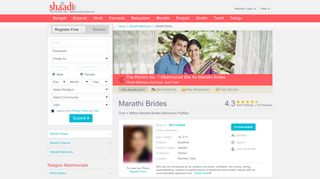 Fully secure search for Marathi Brides ends at Shaadi.com