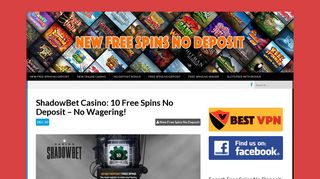 ShadowBet Casino: 10 Free Spins No Deposit - No Wagering! - New ...