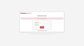 Shadowmatch - admin login