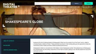 Shakespeare's Globe | Digital Theatre