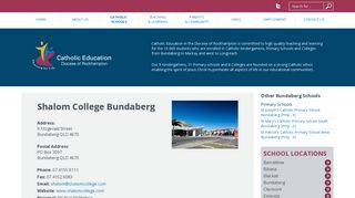 Shalom College Bundaberg | Catholic Education Diocese of ...