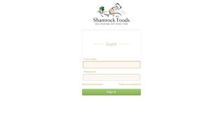Username / Password Sign In - Shamrock Foods