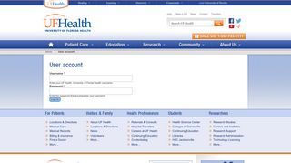 User account | UF Health, University of Florida Health