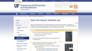Setup Citrix Receiver Standalone App - UF Health Orthopaedics and ...