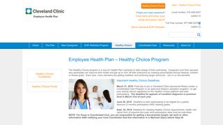 Healthy Choice - Cleveland Clinic Employee Health Plan