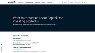 Capital One Investing SM Online Accounts