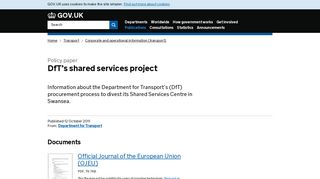 DfT's shared services project - GOV.UK