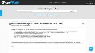 General Email Settings to Connect Your Preferred ... - Sharefaith Support