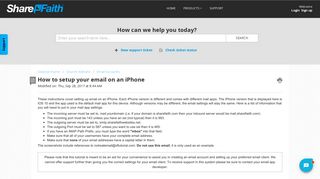 How to setup your email on an iPhone : Sharefaith Support