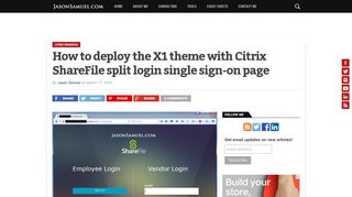 How to deploy the X1 theme with Citrix ShareFile split login single sign ...