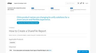 How to Create a ShareFile Report - Support & Services - Citrix
