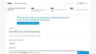 ShareFile Account Branding - Support & Services - Citrix