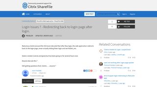 Login Issues ? - Redirecting back to login page after login. - ShareFile ...