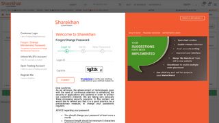 Change Password - Sharekhan Online Trading Account Login