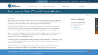 Bond University Student Wins ASX Sharemarket Game | Bond ...