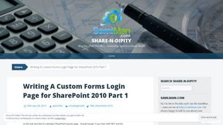 Writing A Custom Forms Login Page for SharePoint 2010 Part 1 ...