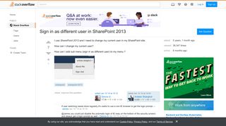 Sign in as different user in SharePoint 2013 - Stack Overflow