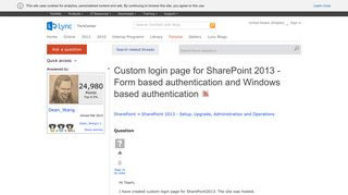 Custom login page for SharePoint 2013 - Form based authentication ...