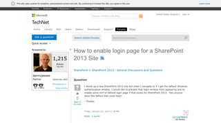 How to enable login page for a SharePoint 2013 Site - Microsoft