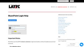 SharePoint Login Help – Web Technology - LATTC