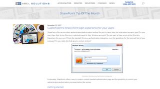 Customize the SharePoint login experience for your users - Abel ...