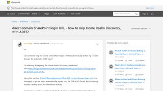 direct domain SharePoint login URL - how to skip Home Realm ...