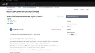Solved: SharePoint requires windows login??? won't work - Help ...