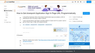 How to Get sharepoint Application Sign In Page URL ...