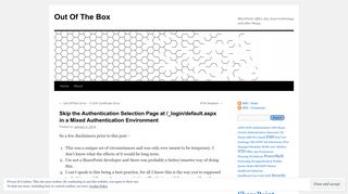Skip the Authentication Selection Page at /_login/default.aspx in a ...