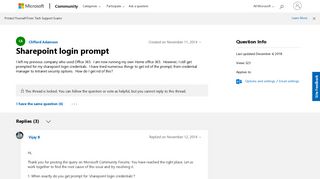 Sharepoint login prompt - Microsoft Community