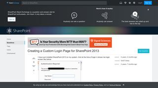 Creating a Custom Login Page for SharePoint 2013 - SharePoint ...