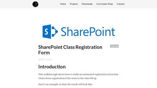 Janik von Rotz - SharePoint Class Registration Form