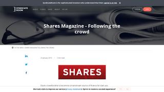 Shares Magazine - Following the crowd | SyndicateRoom