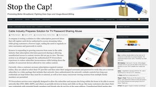 Cable Industry Prepares Solution for TV Password Sharing Abuse ·