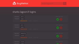 sharks-lagoon.fr passwords - BugMeNot