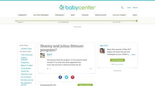 Sharny and julius fitmum program? - May 2017 - BabyCenter Australia
